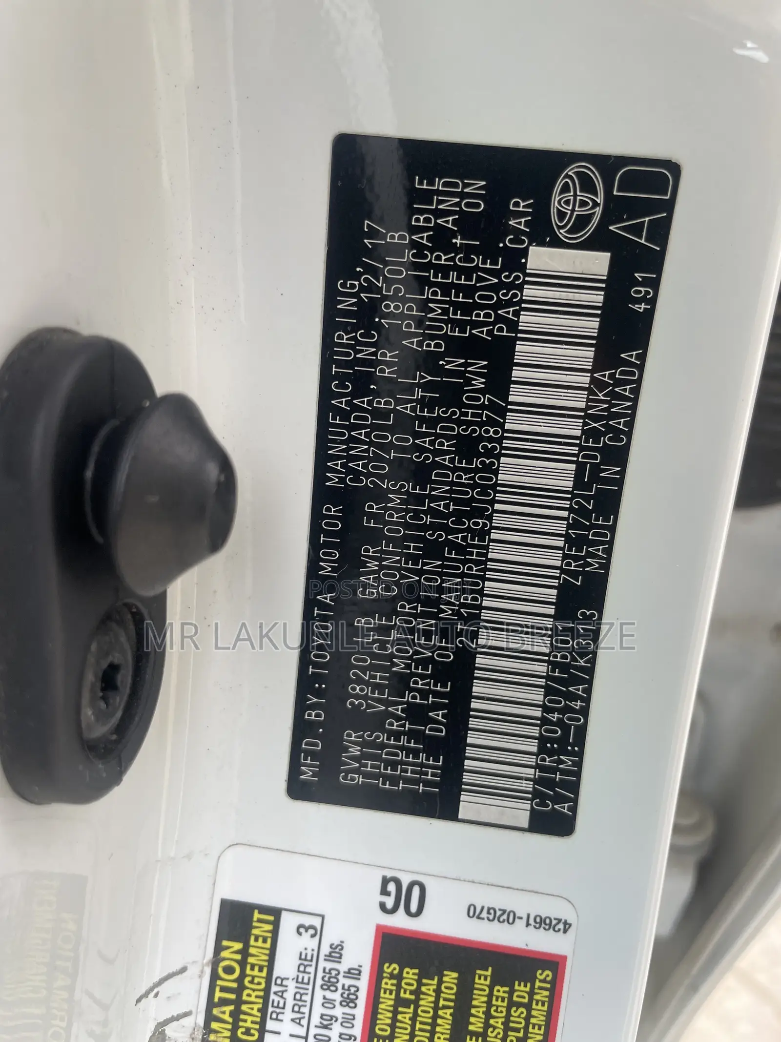Toyota Corolla 2018 White