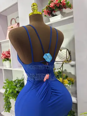 Royal Blue Ruched Bodycon Mini Dress – Elegant Party Dress