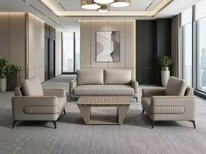 ​Executive Leather Sofa Set – 3-Seater, 2 Single Armchairs