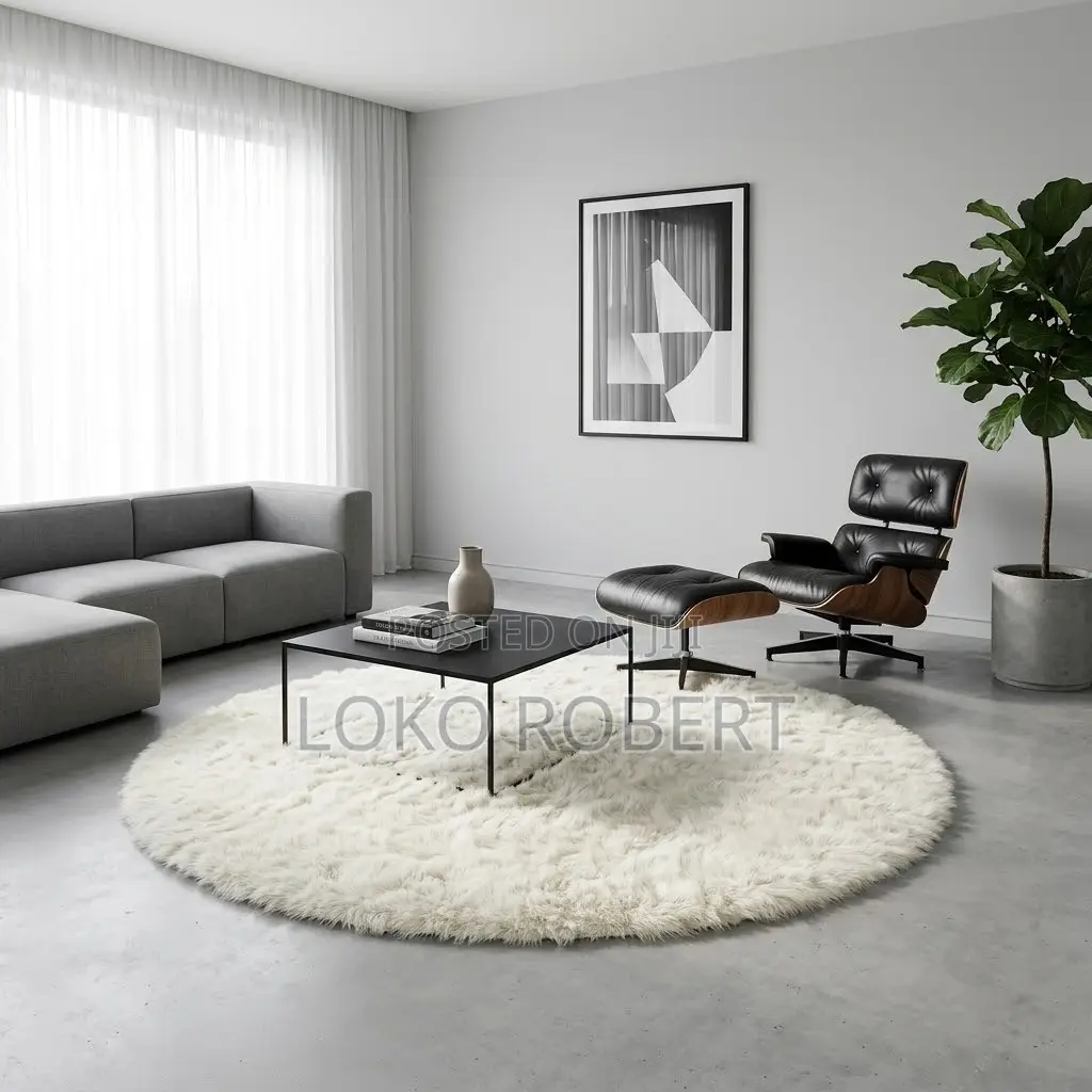 4ft Round Fur Rug- 120by120cm
