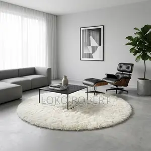 4ft Round Fur Rug- 120by120cm