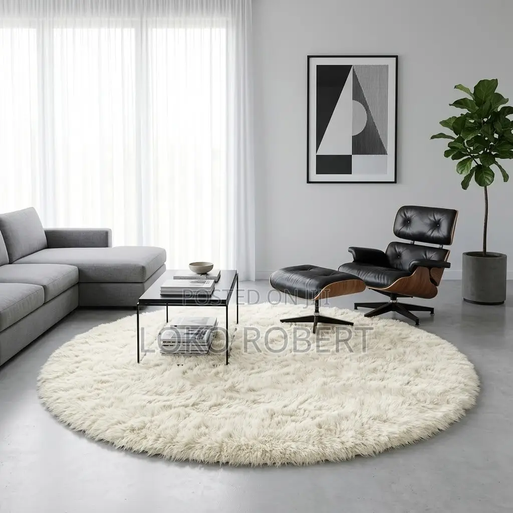 4ft Round Fur Rug- 120by120cm