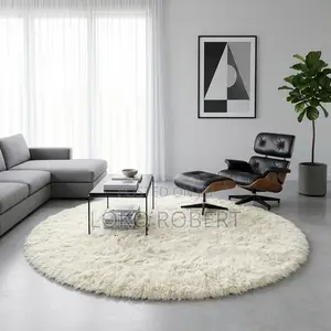 4ft Round Fur Rug- 120by120cm