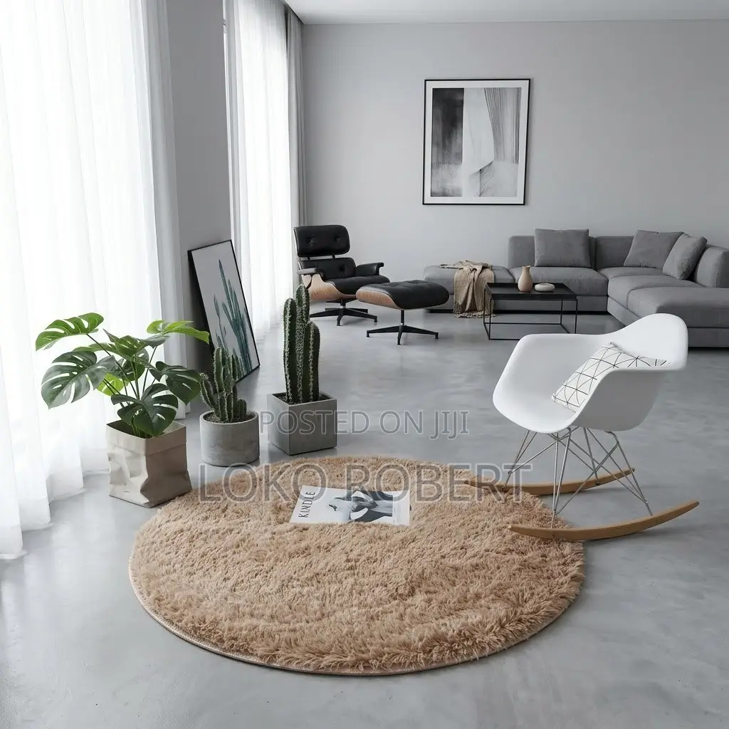 4ft Round Fur Rug- 120by120cm