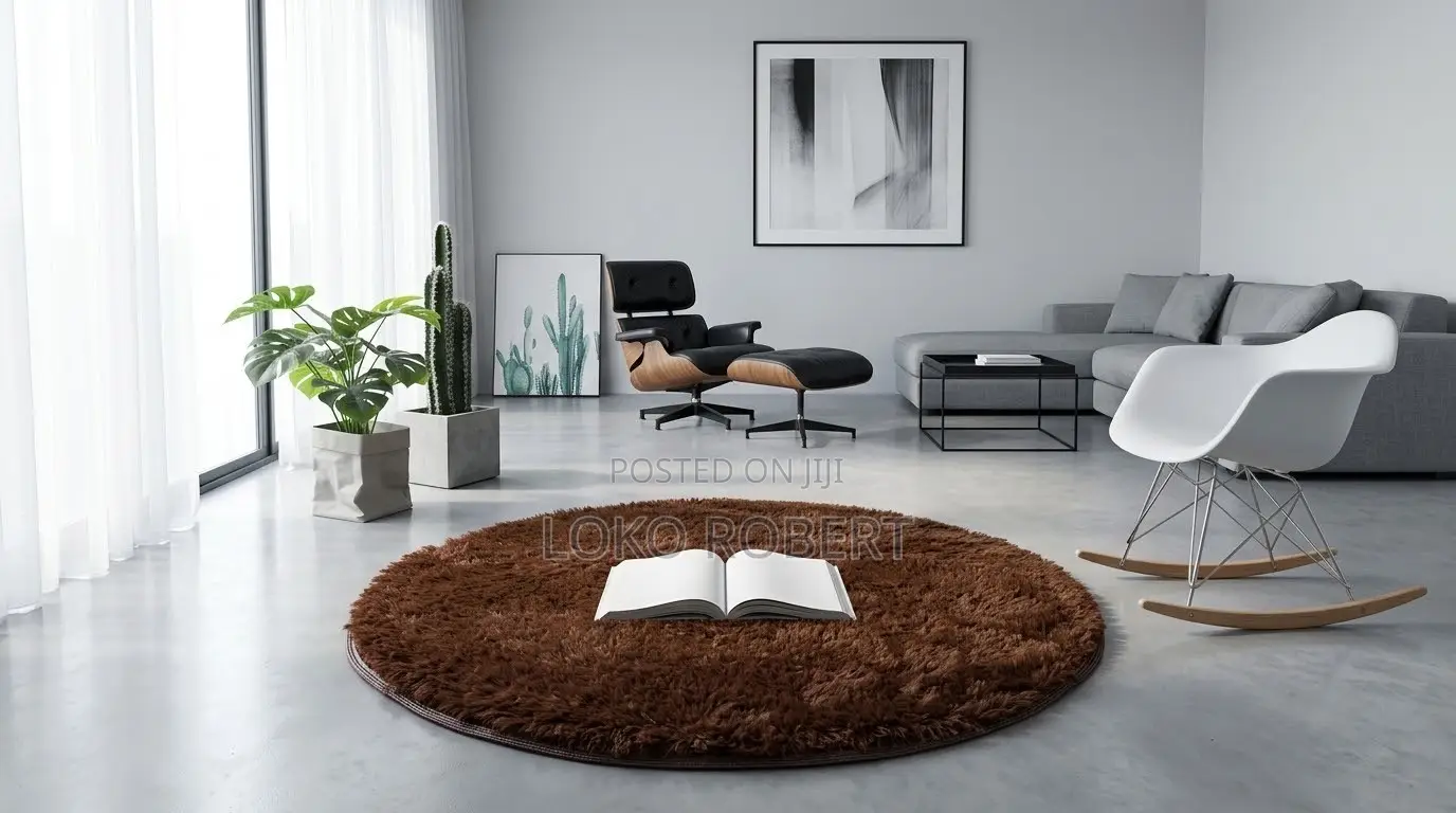 4ft Round Fur Rug- 120by120cm