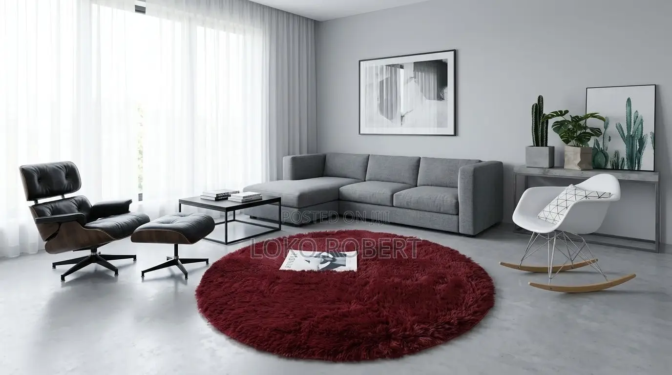 4ft Round Fur Rug- 120by120cm