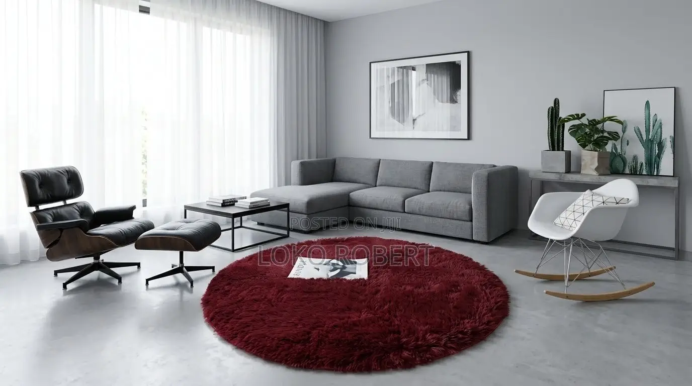 4ft Round Fur Rug- 120by120cm