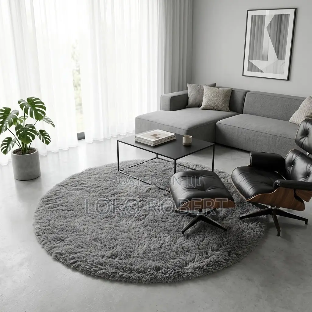 4ft Round Fur Rug- 120by120cm