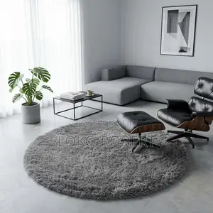 4ft Round Fur Rug- 120by120cm