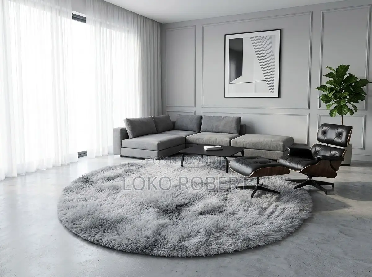 4ft Round Fur Rug- 120by120cm