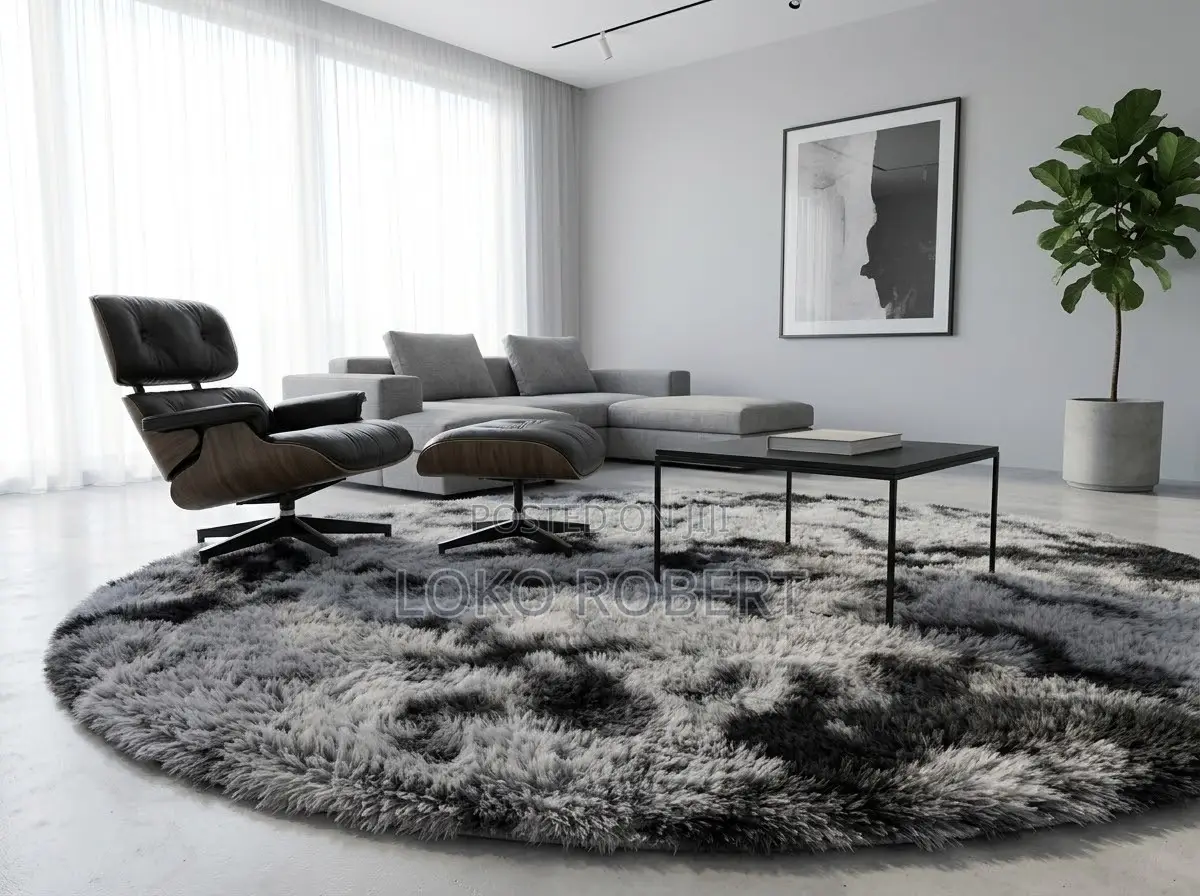 4ft Round Fur Rug- 120by120cm