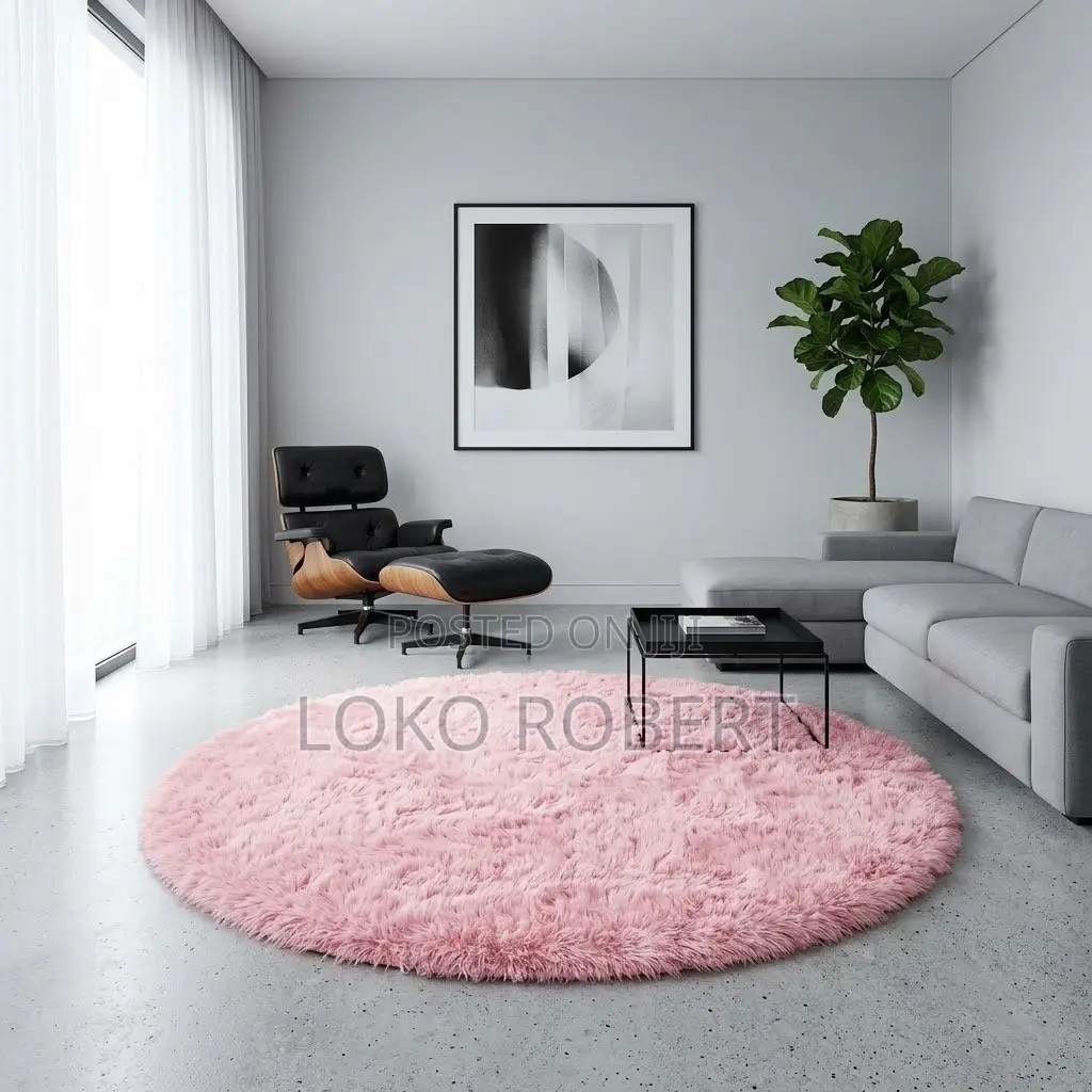 4ft Round Fur Rug- 120by120cm