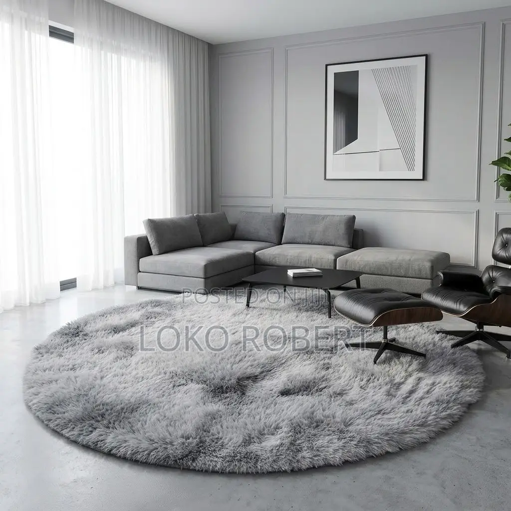 4ft Round Fur Rug- 120by120cm