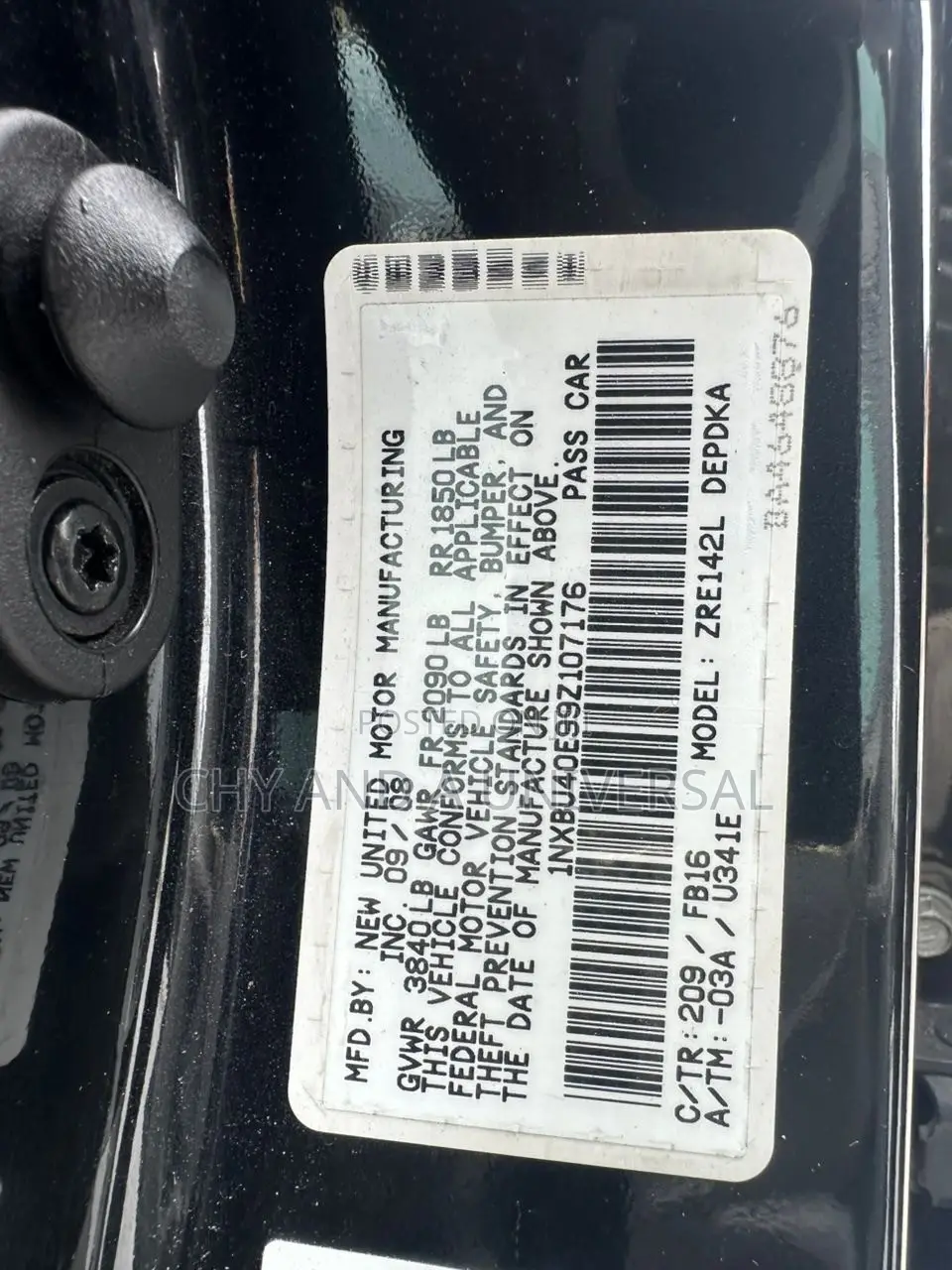 Toyota Corolla 2009 Black