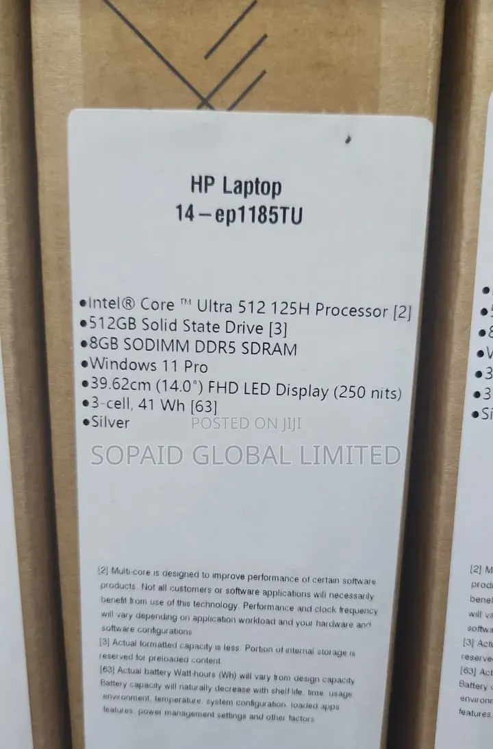 New Laptop HP 8GB Intel Core Ultra 5 SSD 512GB