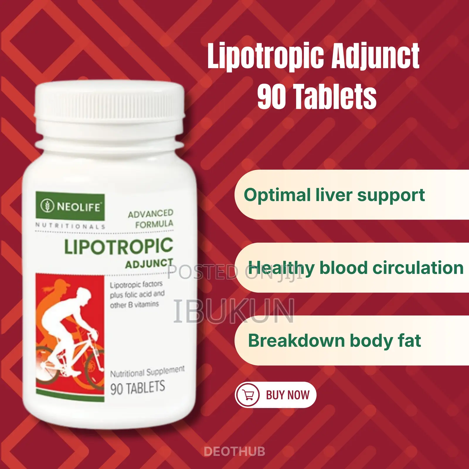 Lipotropic Adjunct 90 Tablets Single Breakdown Body Fat Blood Circula