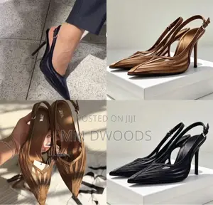 Pointed Linen Heel Shoes