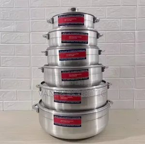 6-Piece Heavy Gauge Cast Aluminum Cookware Set (Pots- Satin Finish)