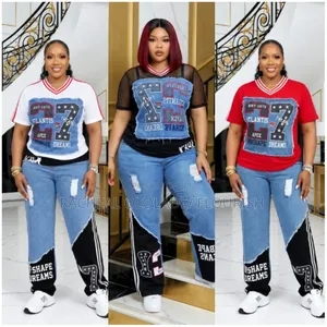 Luxury Mixed Jeans Up and Down Trouzer