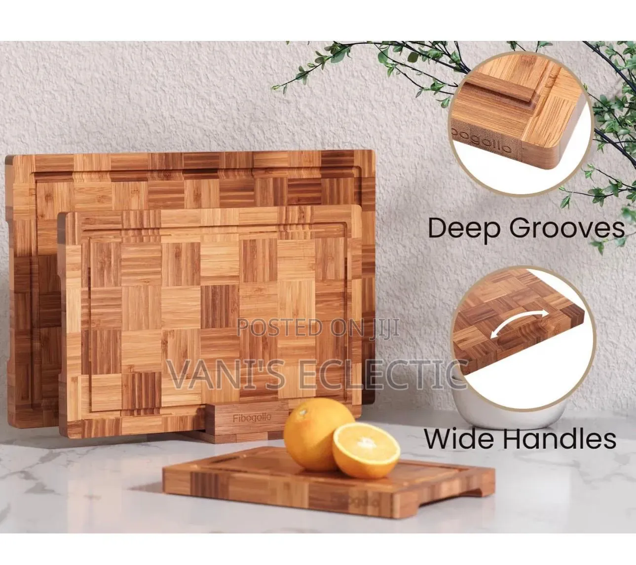 Premium 3-Piece Bamboo Cutting Board Set With Stand