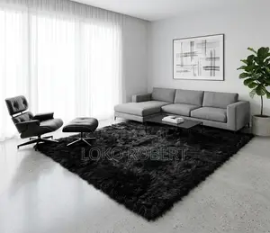 VIP Grey Fur Faux Sheepskin Center Rug