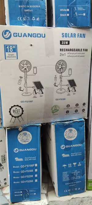 Durable 18inches 2in1 GUANGDU Solar Rechargeable Fan