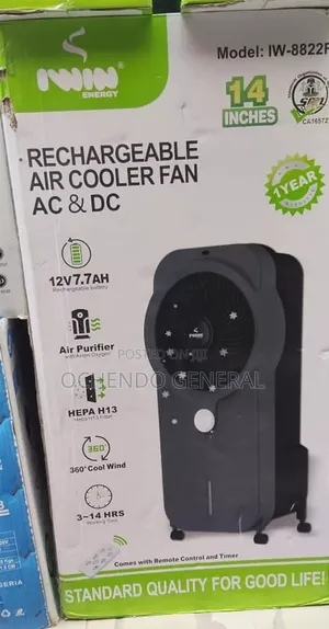 Original Quality 14 Inches AIR COOLER AD/DC Rechargeable Fan