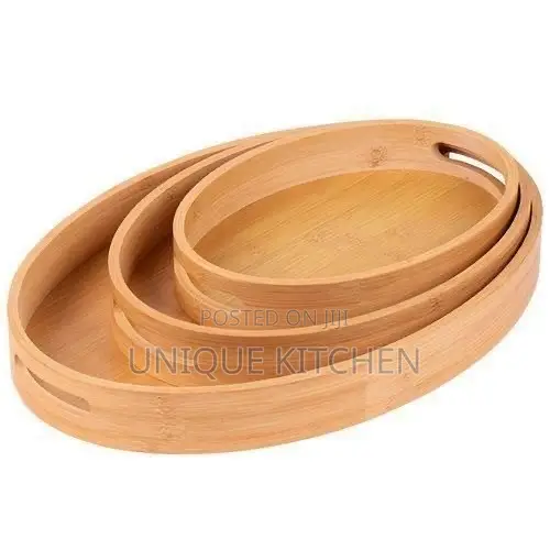 3 in 1 Quality Wooden Tray Set Bamboo Serving Tray Set