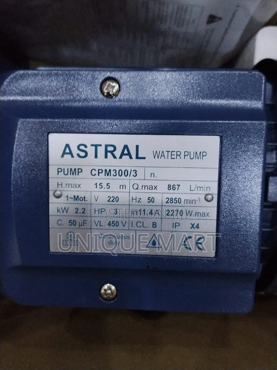 3HP Astral Surface Water Pump (Single-Phase). 100% Copper Coil