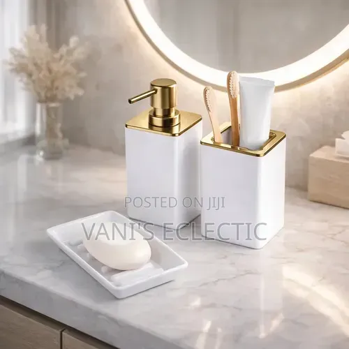 Madame Coco Elegant 3-Piece Ceramic Bathroom Accessories Sets