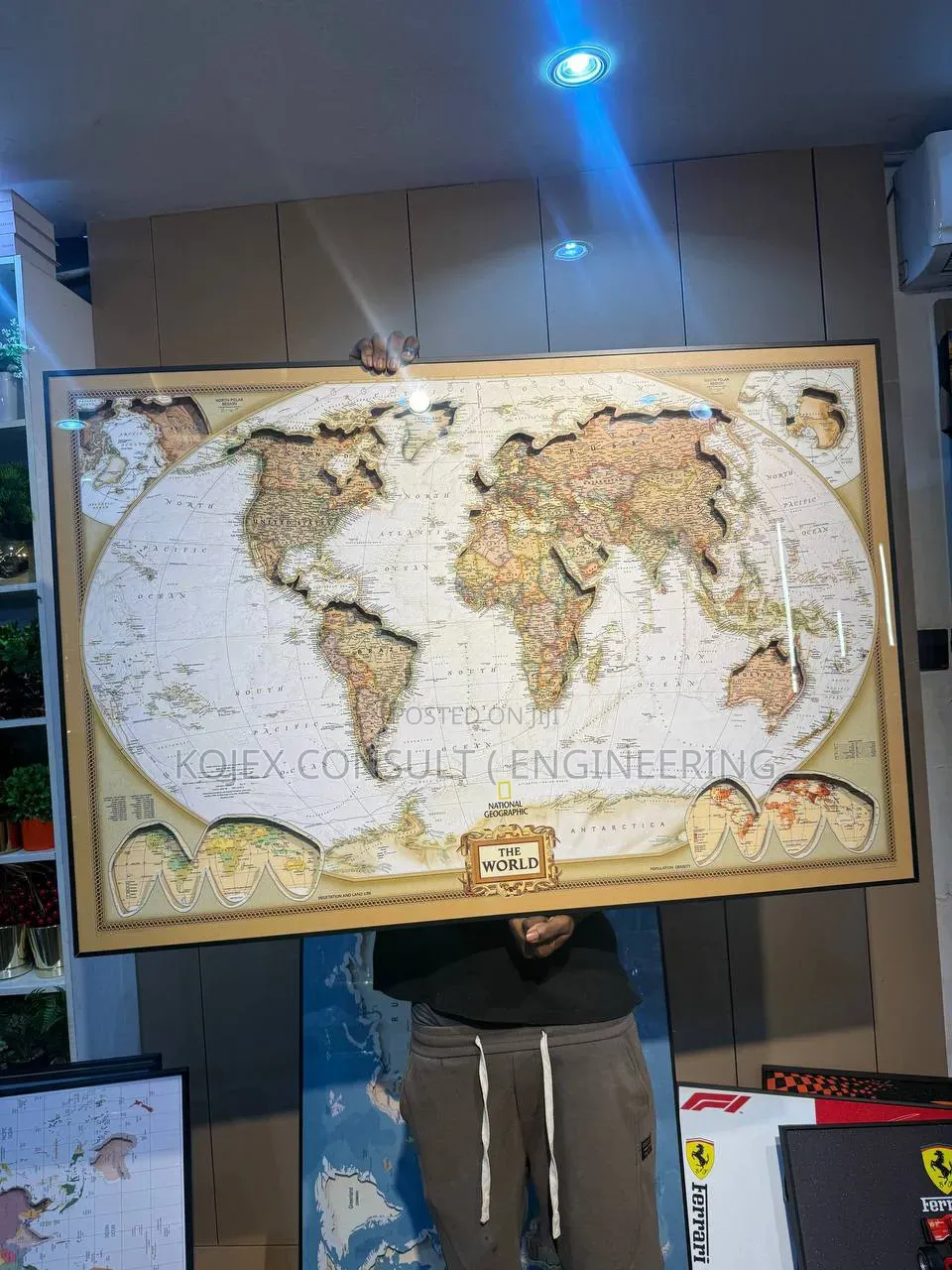 World Map Luxe Wall Frame High Quality Thick Edge Stunning Wall .Fr.