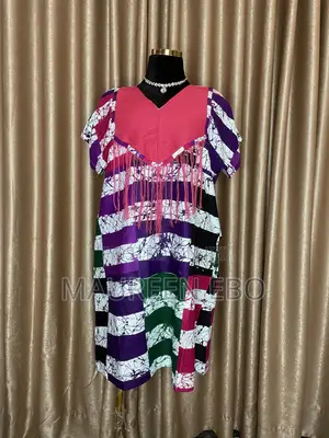 Ready to Wear Asooke Fringe Bubu Dress - Cotton Range