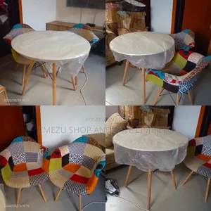 Round Dining Table + 2 Patchwork Accent Chairs