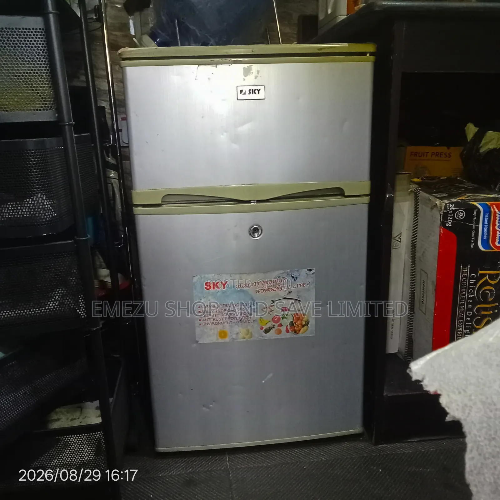 Sky Double Door Mini Refrigerator