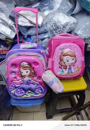 Children Character Troulley Back Pack Lunch Bag and Pencil Case 3 Pics