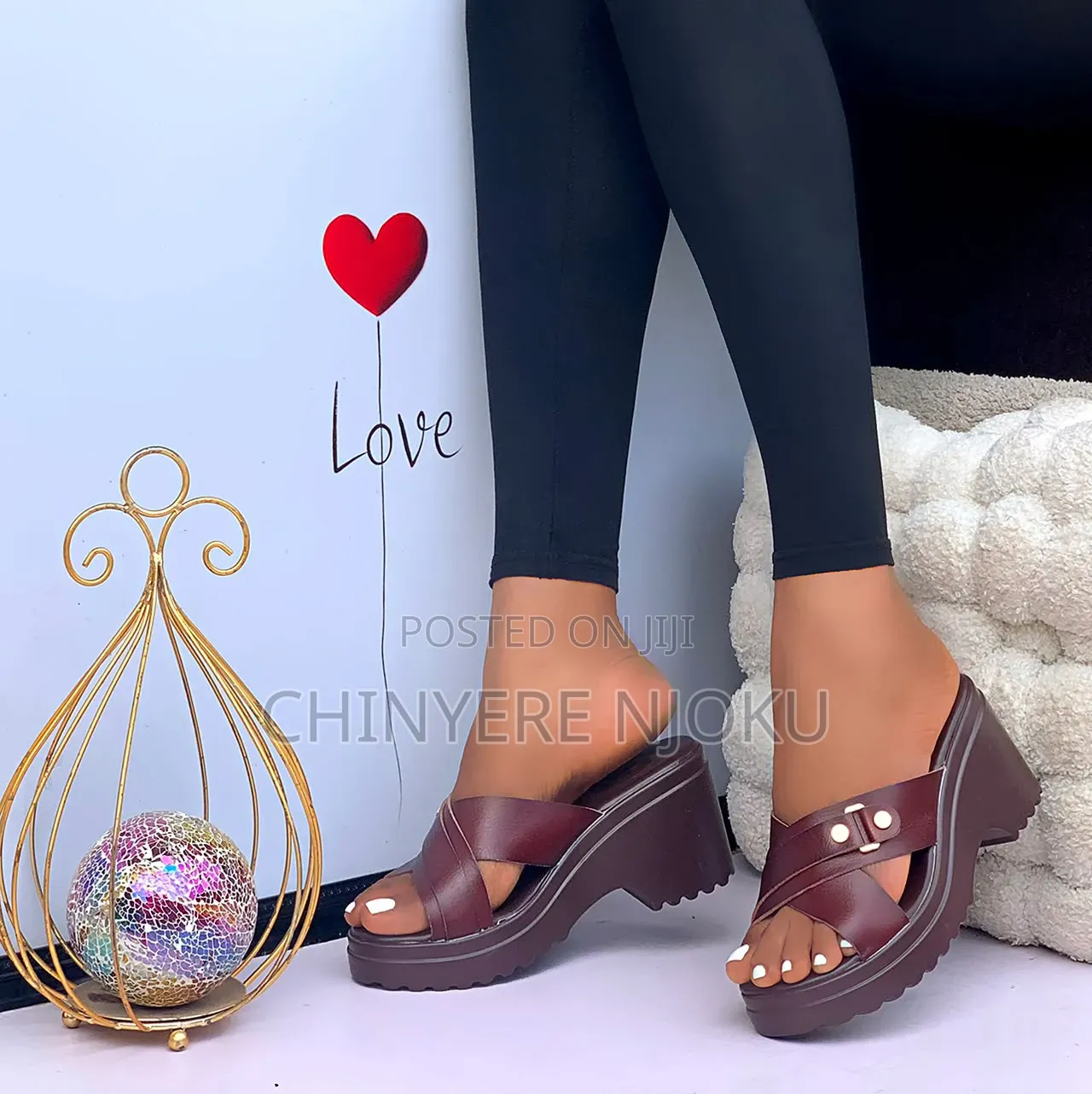 Bamboo Wedge Slippers