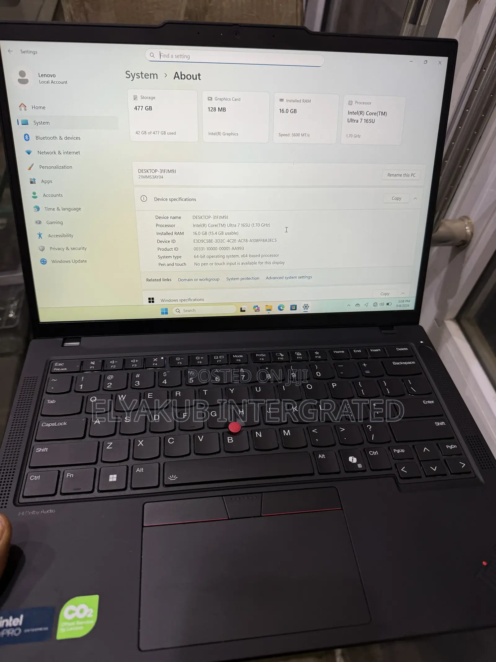 New Laptop Lenovo ThinkPad T14 16GB Intel Core Ultra 7 SSD 512GB