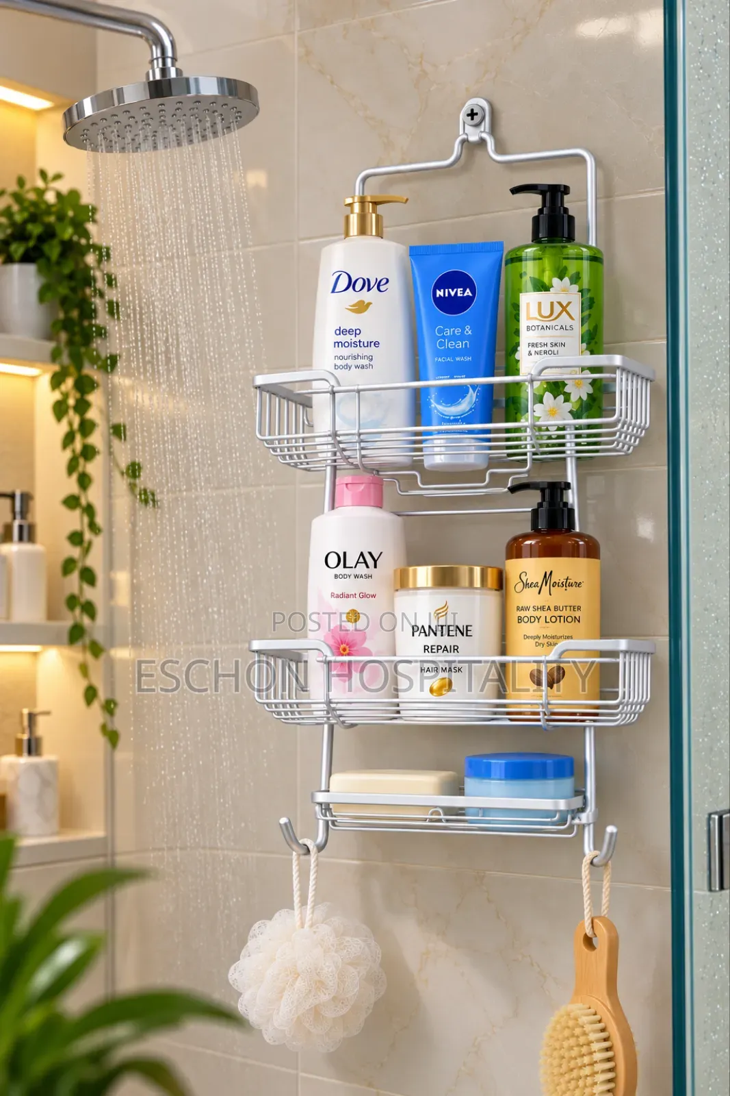 Premium 3-Tier Bathroom Shower Caddy Rack — Smart Storage Solution