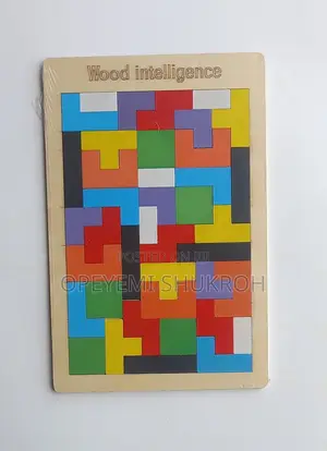 Wooden Tetris Tangram Alphabet Montessori Puzzle Set for Kids
