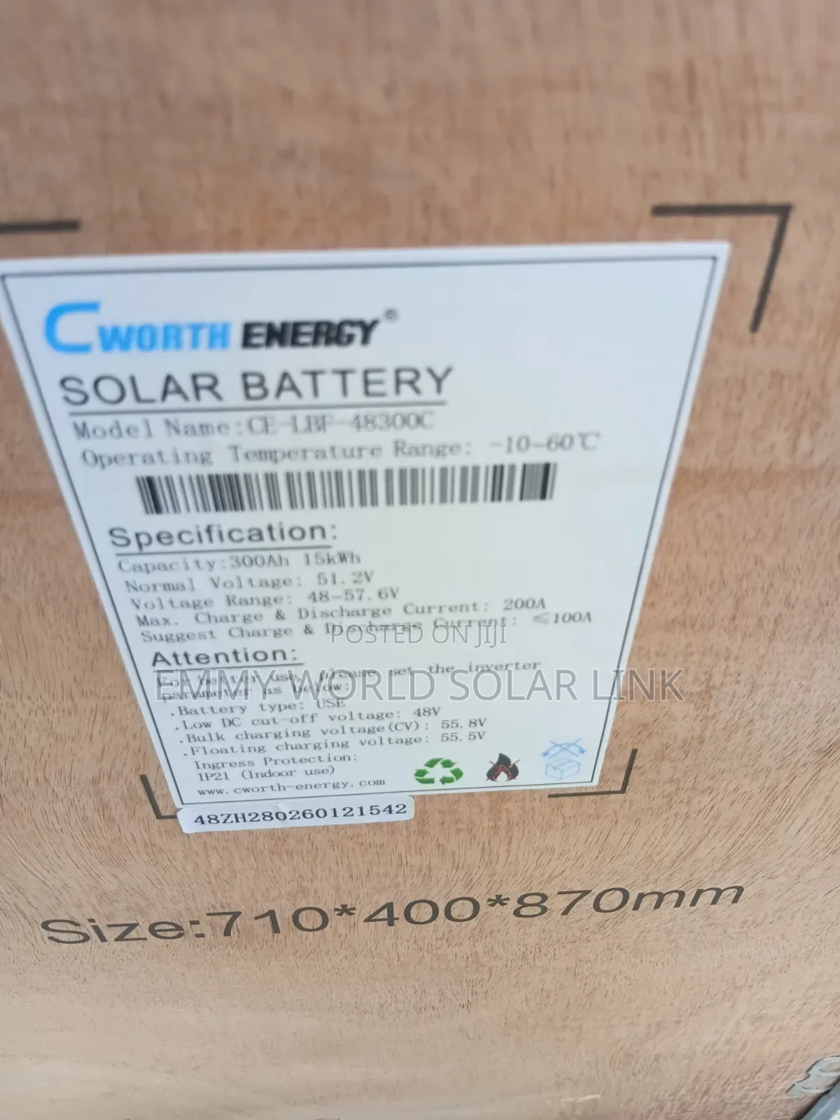 CWORTH 15kwh Battery 48v