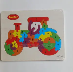 Wooden Tractor Vehicle Jigsaw Puzzle for Kids Learning