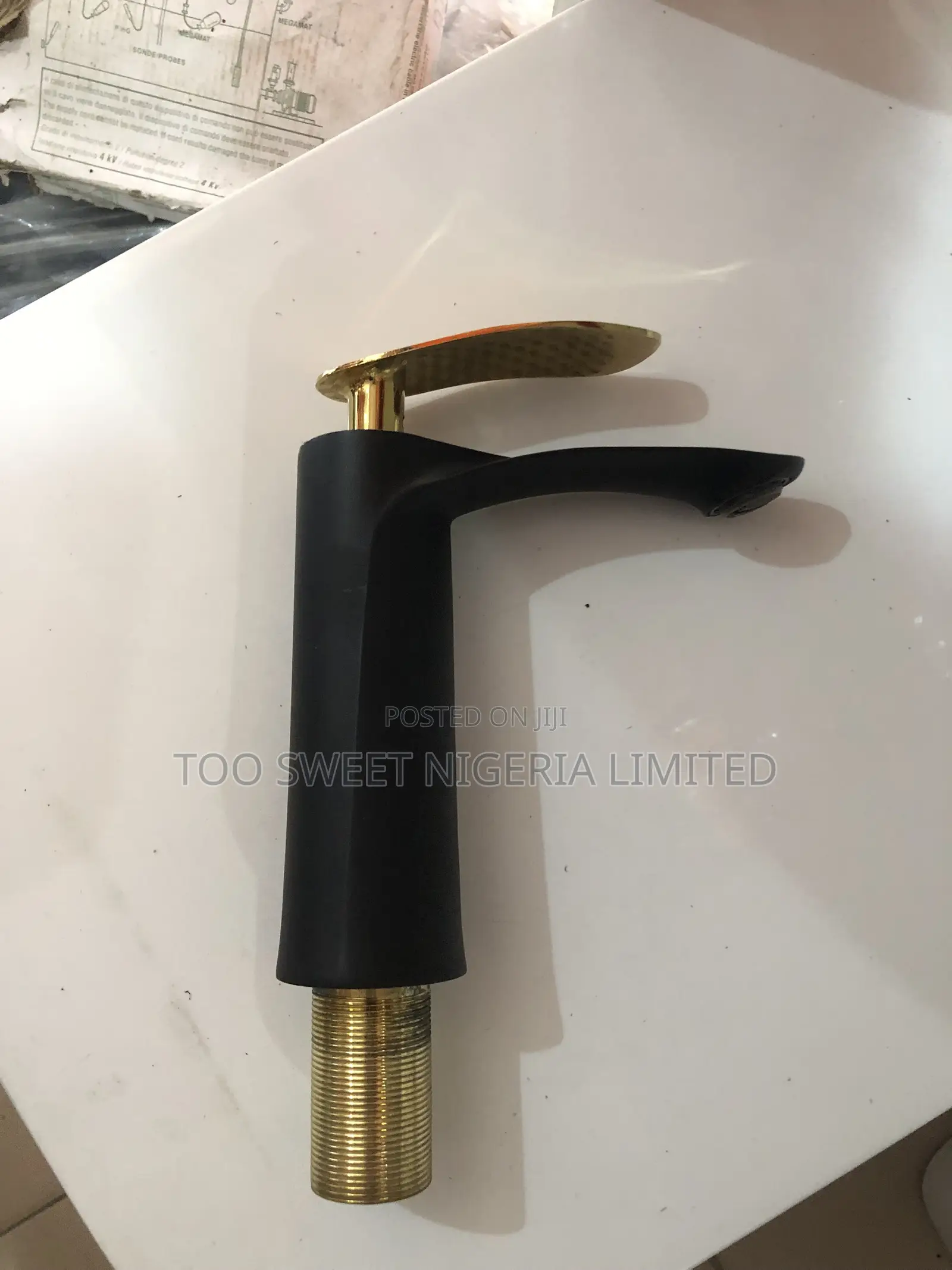 Sharp Basin Tap in Gold and Black
