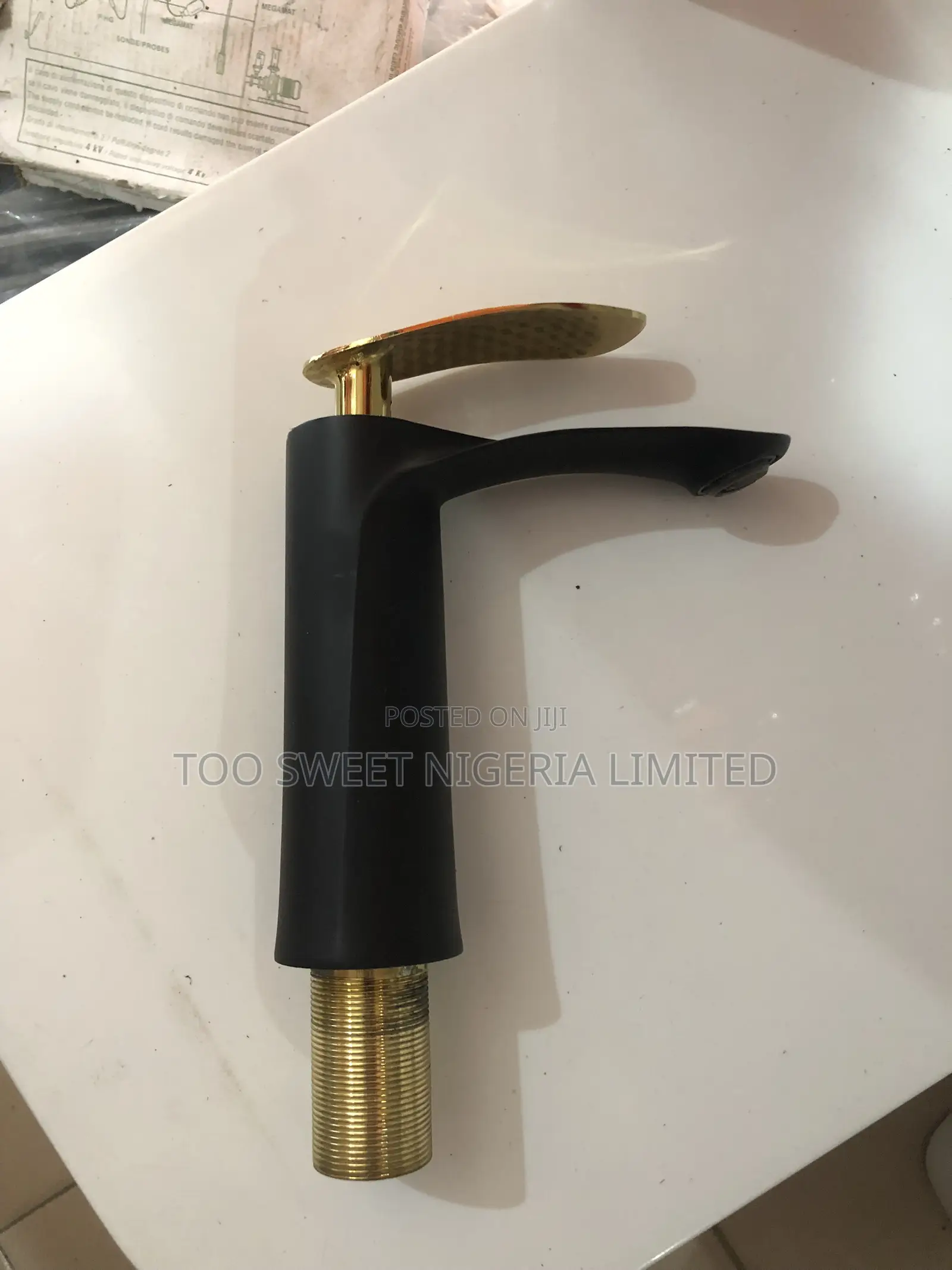 Sharp Basin Tap in Gold and Black