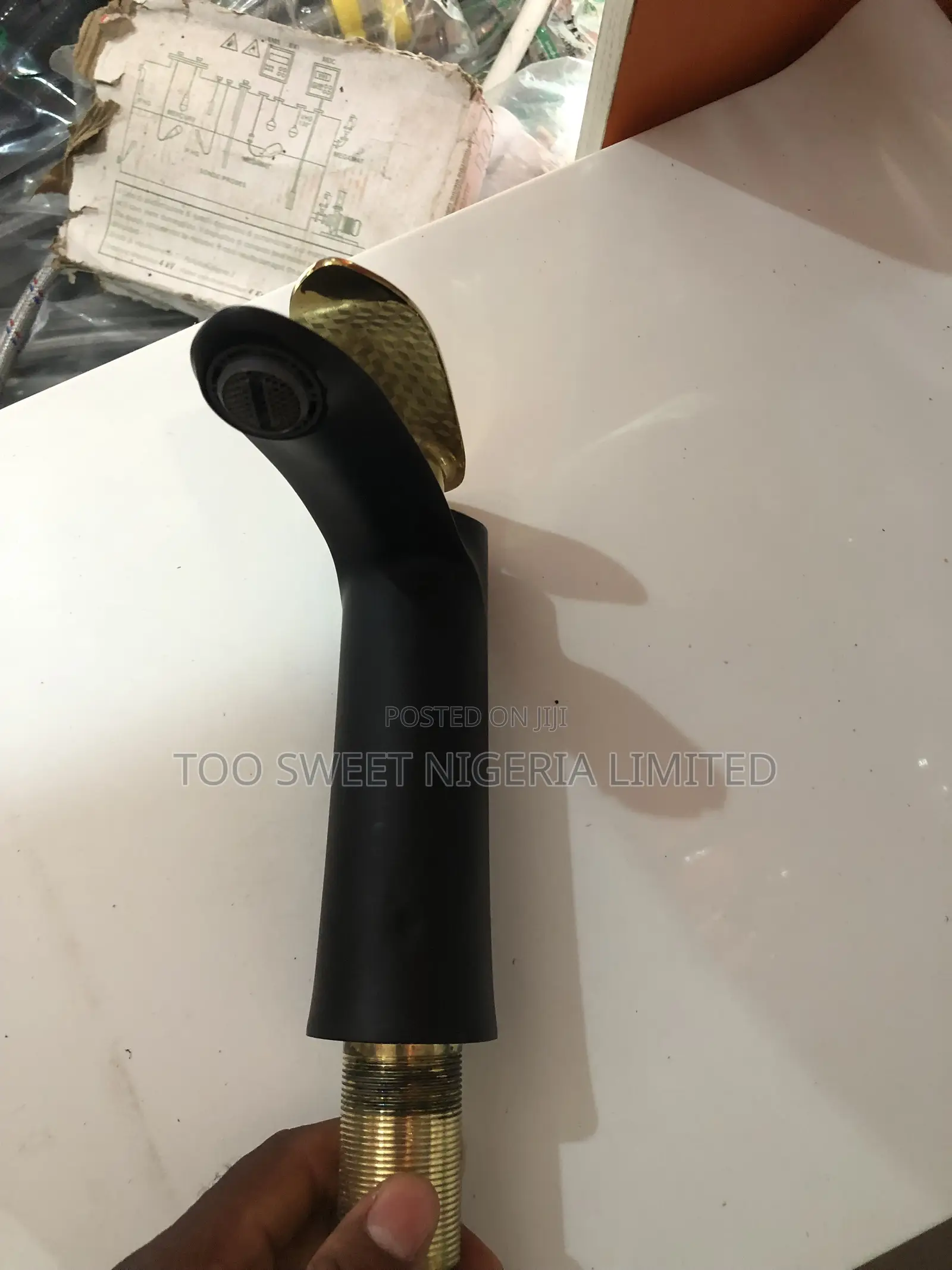 Sharp Basin Tap in Gold and Black