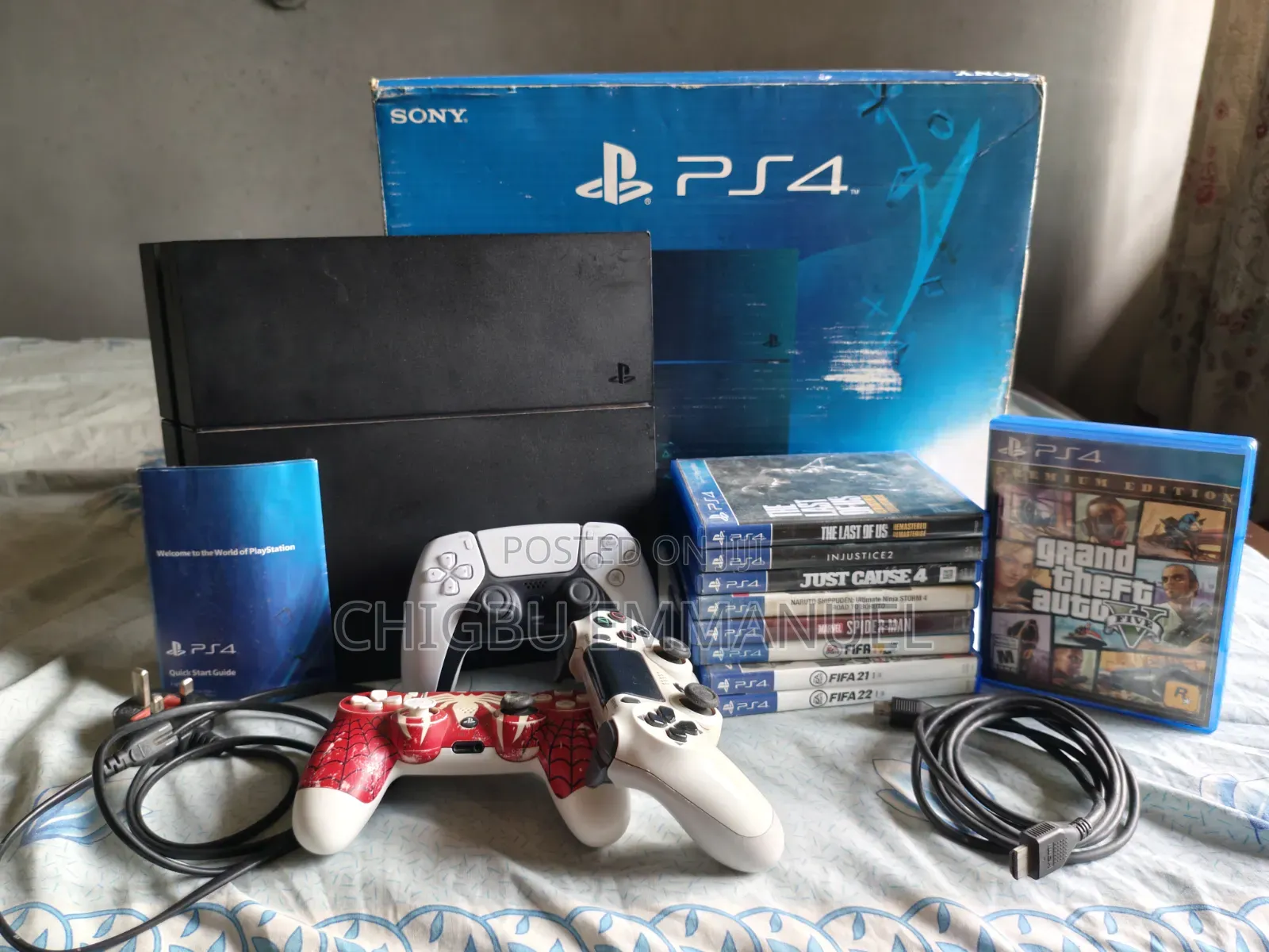 Sony PS4 Fat 500GB + 3 Controllers + 9 Original Games