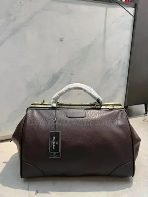 High Quality Men Genuine Leather Wristwatch Duffle Bag