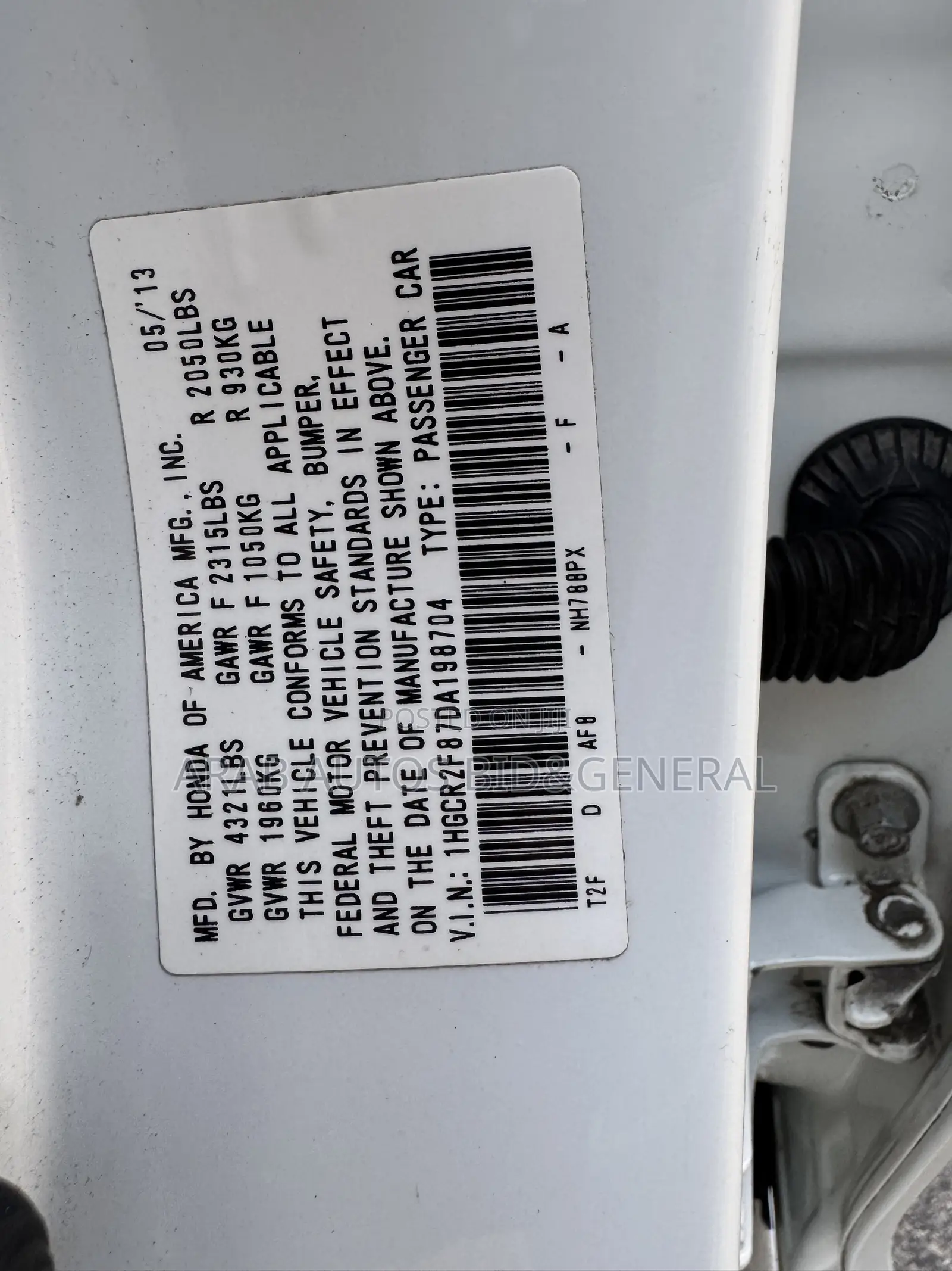 Honda Accord 2014 White