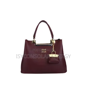 Elegant Structured Burgundy Top-Handle Handbag