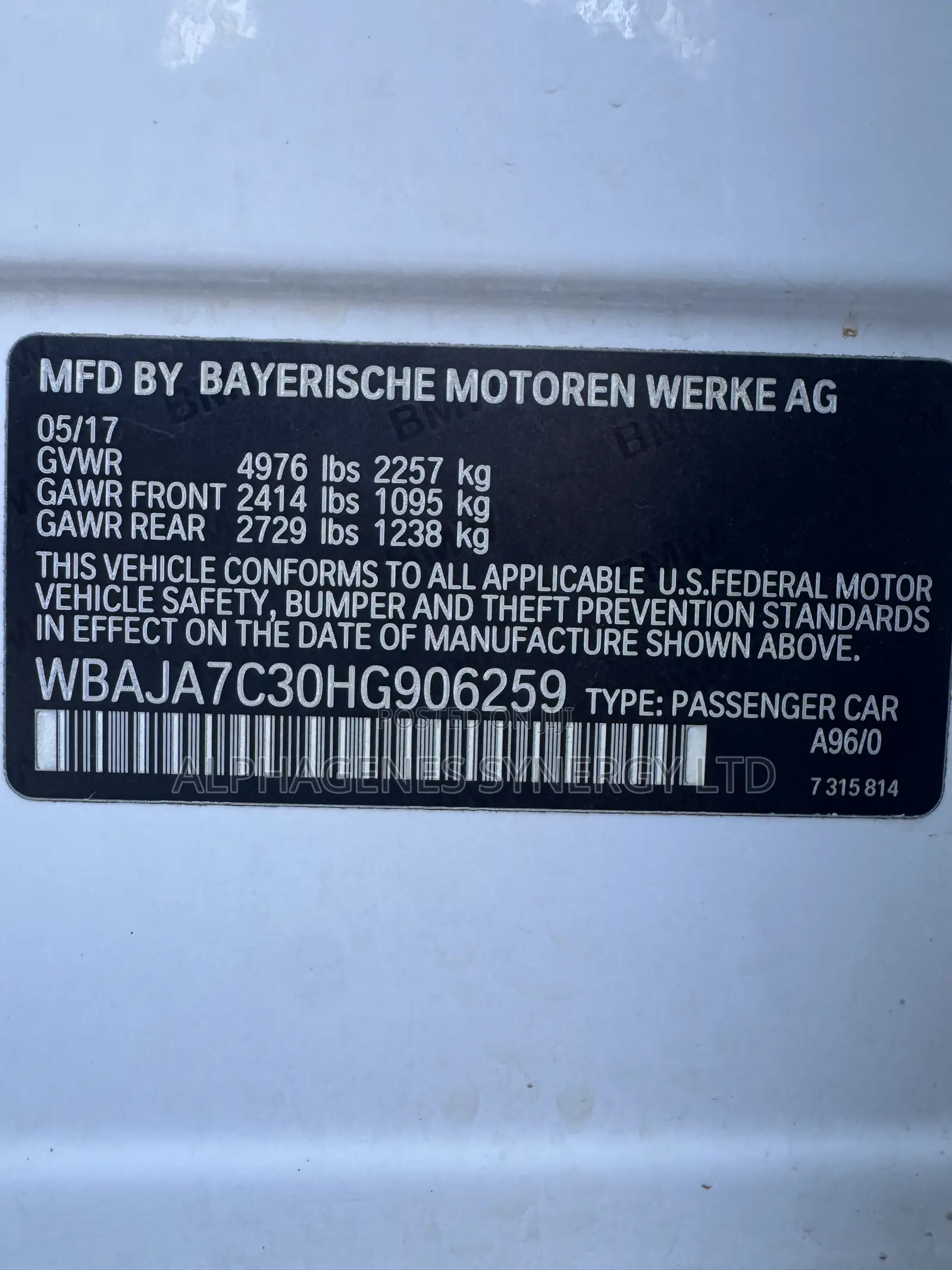 BMW 530i 2017 White