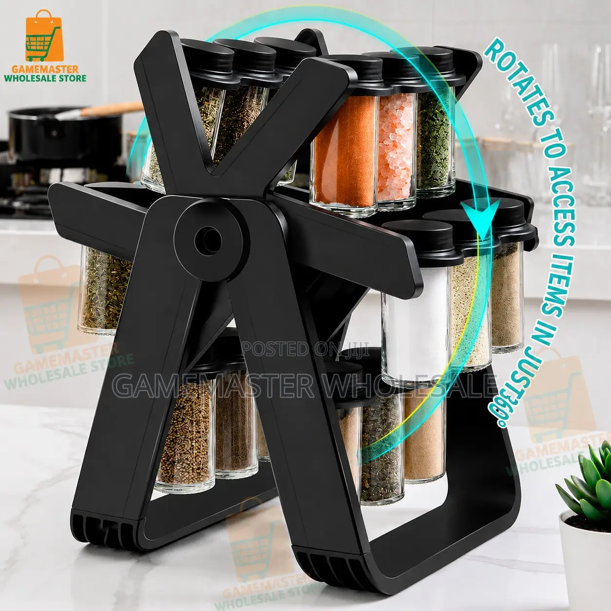360° Rotating Spice Rack Organizer